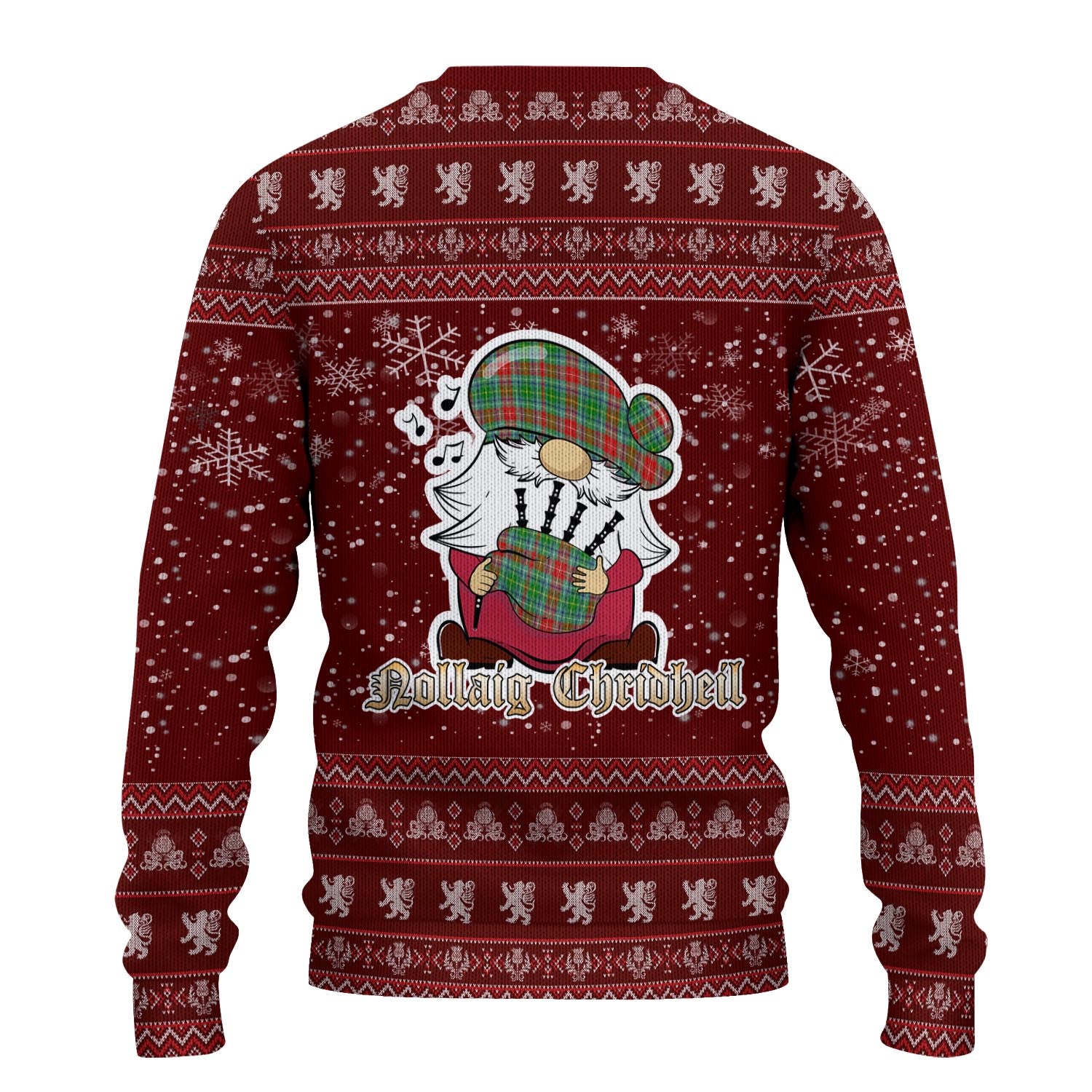 Muirhead Clan Christmas Family Knitted Sweater with Funny Gnome Playing Bagpipes - Tartanvibesclothing