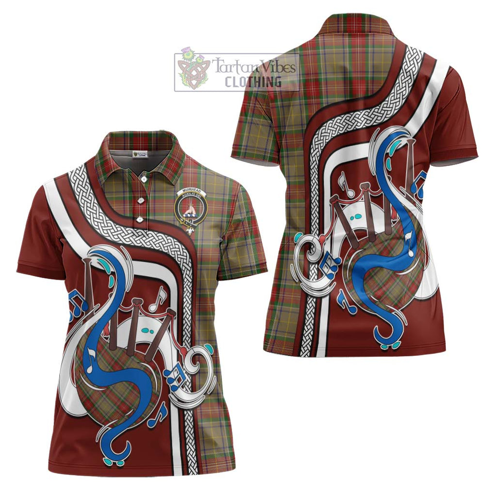 Muirhead Old Tartan Women's Polo Shirt with Epic Bagpipe Style Women - Tartanvibesclothing Shop