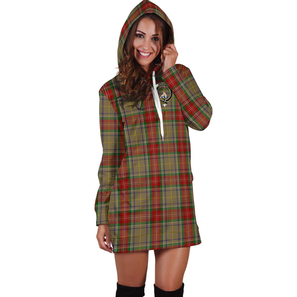 Muirhead Old Tartan Hoodie Dress with Family Crest - Tartanvibesclothing