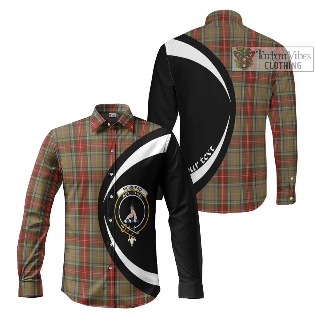 Muirhead Old Tartan Long Sleeve Button Up with Family Crest Circle Style Men's Shirt S - Tartan Vibes Clothing