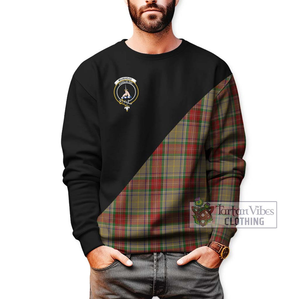 Muirhead Old Tartan Sweatshirt with Family Crest and Military Logo Style Unisex - Tartanvibesclothing Shop