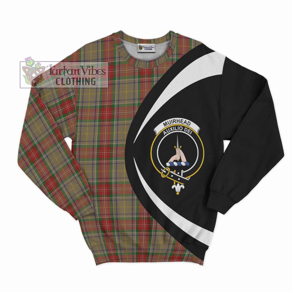 Muirhead Old Tartan Sweatshirt with Family Crest Circle Style Unisex - Tartan Vibes Clothing