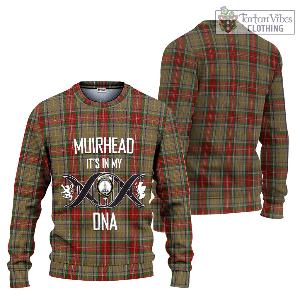 Tartan Vibes Clothing Muirhead Old Tartan Knitted Sweater with Family Crest DNA In Me Style