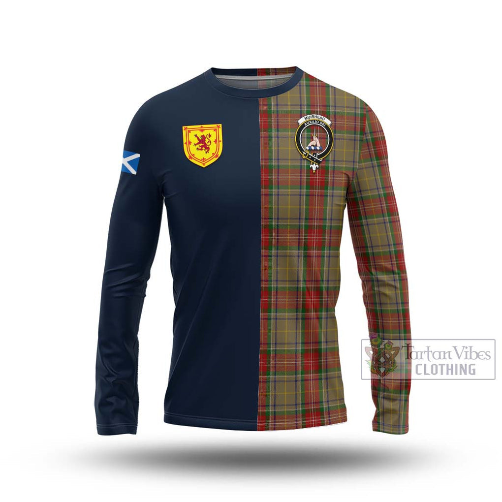 Tartan Vibes Clothing Muirhead Old Tartan Long Sleeve T-Shirt with Scottish Lion Royal Arm Half Style