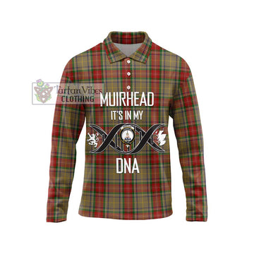 Muirhead Old Tartan Long Sleeve Polo Shirt with Family Crest DNA In Me Style