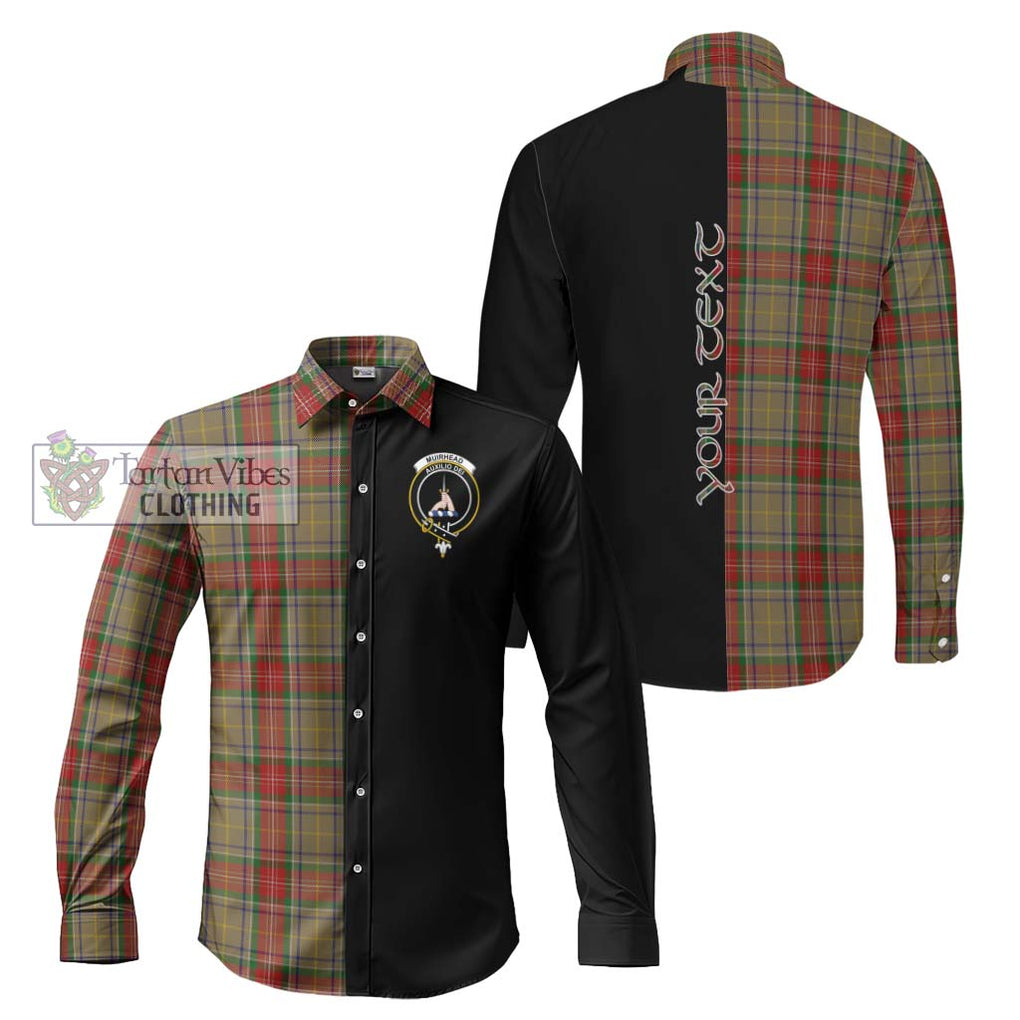 Muirhead Old Tartan Long Sleeve Button Shirt with Family Crest and Half Of Me Style Men's Shirt S - Tartanvibesclothing Shop