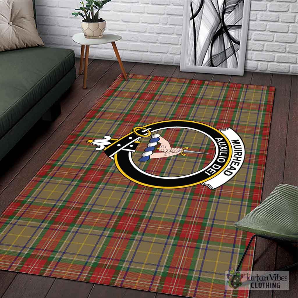 Tartan Vibes Clothing Muirhead Old Tartan Area Rug with Family Crest