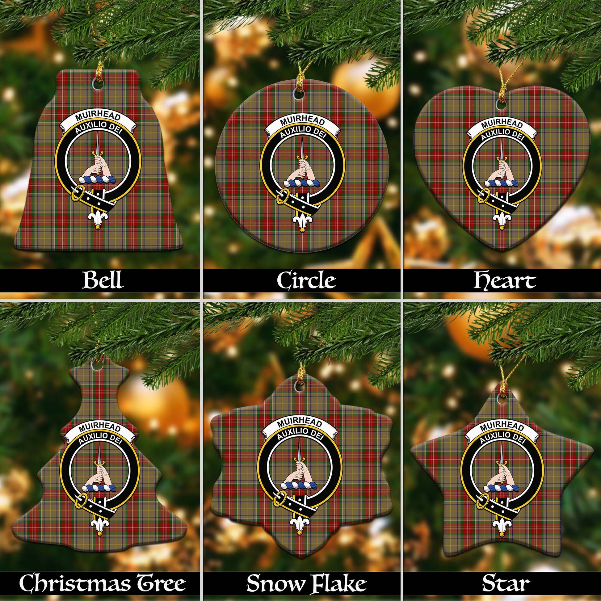 Muirhead Old Tartan Christmas Ornaments with Family Crest - Tartanvibesclothing