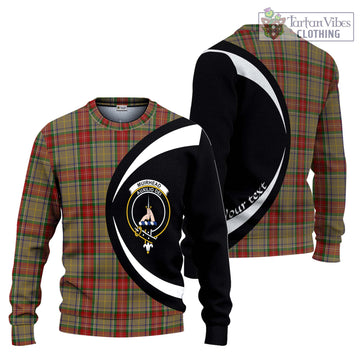 Muirhead Old Tartan Knitted Sweater with Family Crest Circle Style