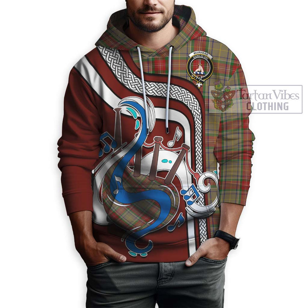 Muirhead Old Tartan Hoodie with Epic Bagpipe Style Zip Hoodie - Tartanvibesclothing Shop