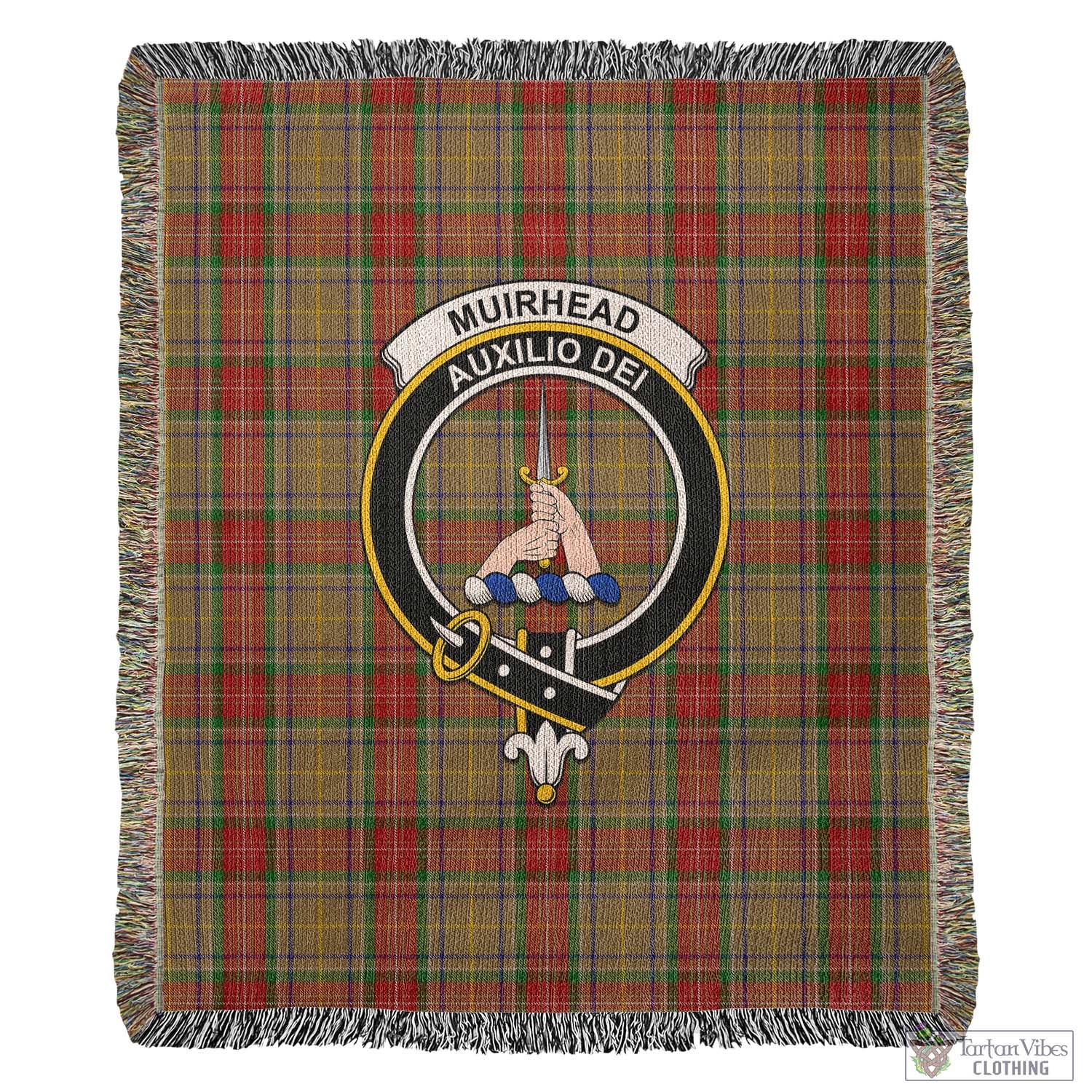 Tartan Vibes Clothing Muirhead Old Tartan Woven Blanket with Family Crest