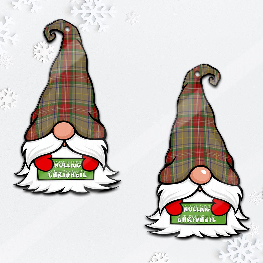 Muirhead Old Gnome Christmas Ornament with His Tartan Christmas Hat Mica Ornament - Tartanvibesclothing