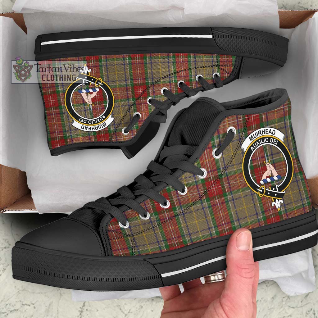 Tartan Vibes Clothing Muirhead Old Tartan High Top Shoes with Family Crest