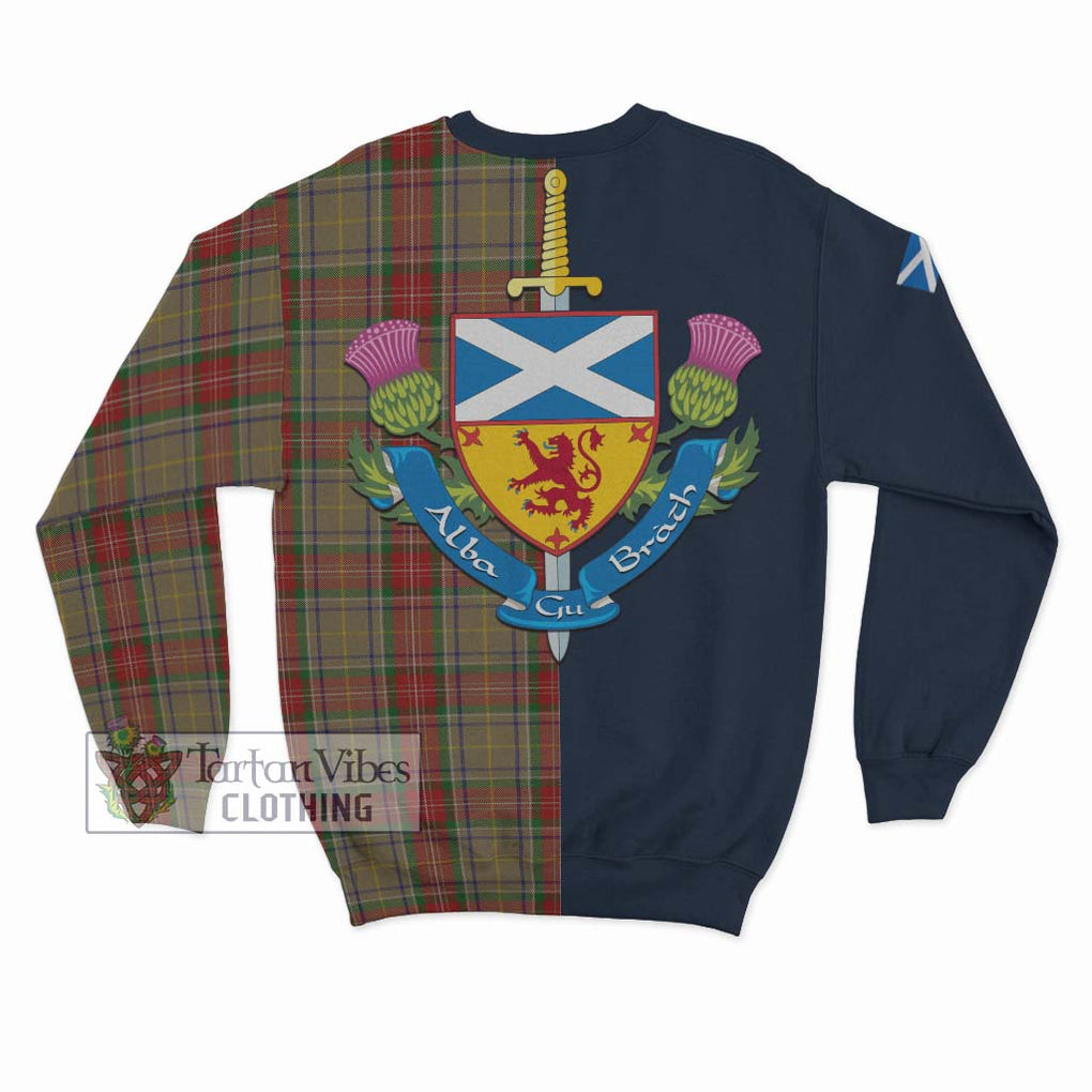 Tartan Vibes Clothing Muirhead Old Tartan Sweatshirt with Scottish Lion Royal Arm Half Style