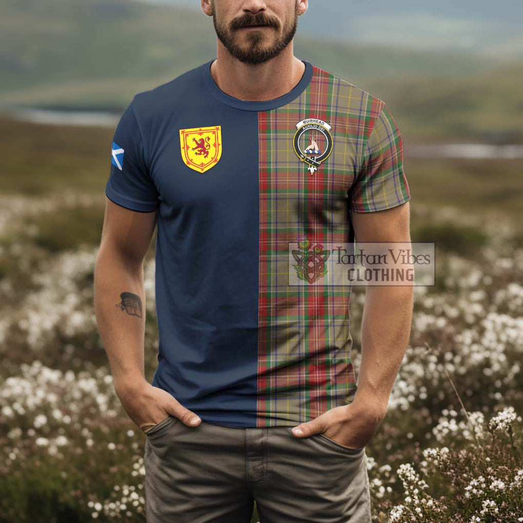 Tartan Vibes Clothing Muirhead Old Tartan T-Shirt Alba with Scottish Lion Royal Arm Half Style