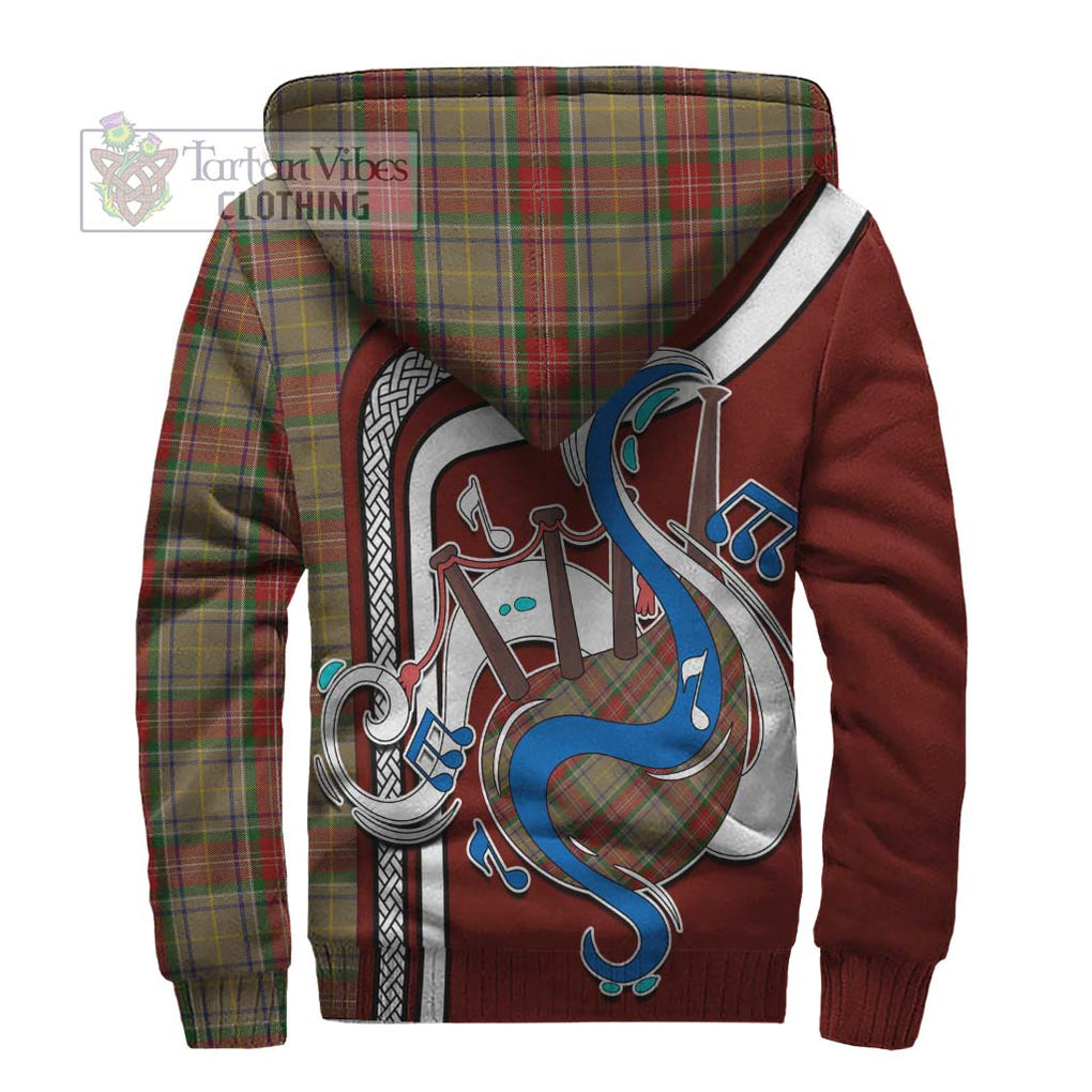 Muirhead Old Tartan Sherpa Hoodie with Epic Bagpipe Style - Tartanvibesclothing Shop