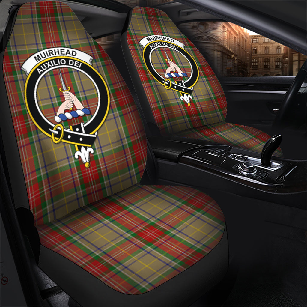 Muirhead Old Tartan Car Seat Cover with Family Crest - Tartanvibesclothing