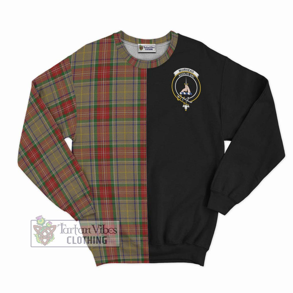 Muirhead Old Tartan Sweatshirt with Family Crest and Half Of Me Style - Tartanvibesclothing Shop