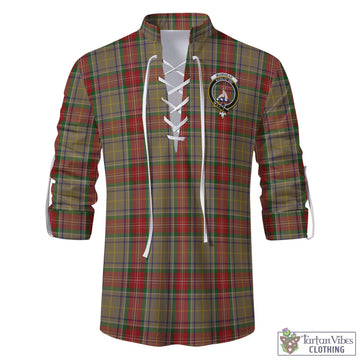 Muirhead Old Tartan Men's Scottish Traditional Jacobite Ghillie Kilt Shirt with Family Crest