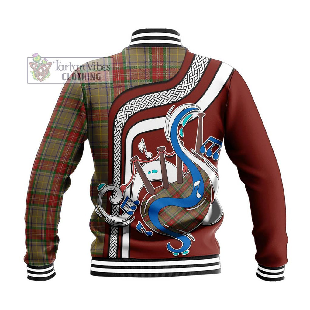 Tartan Vibes Clothing Muirhead Old Tartan Baseball Jacket with Epic Bagpipe Style