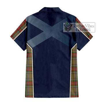 Muirhead Old Tartan Short Sleeve Button Shirt with Family Crest and Lion Rampant Vibes Sport Style