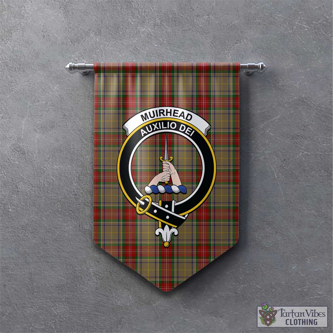 Tartan Vibes Clothing Muirhead Old Tartan Gonfalon, Tartan Banner with Family Crest