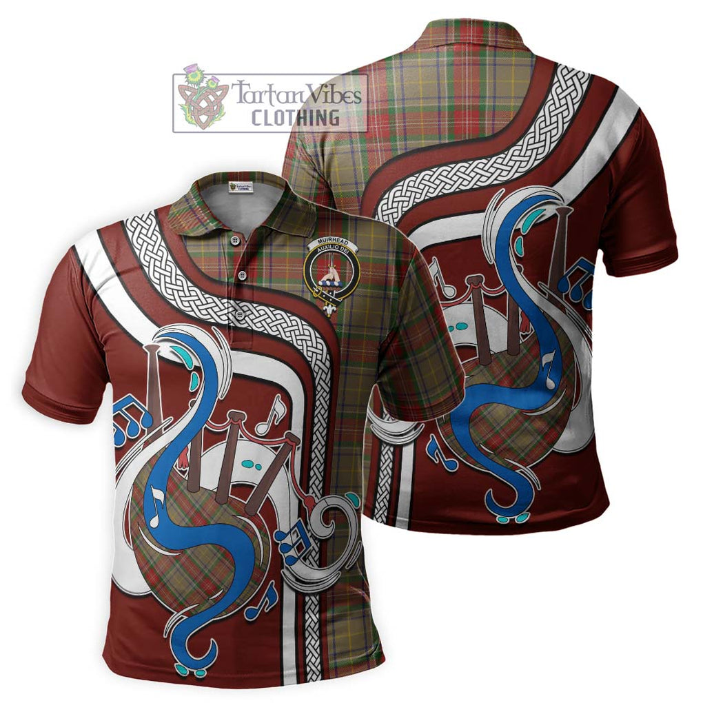 Tartan Vibes Clothing Muirhead Old Tartan Polo Shirt with Epic Bagpipe Style