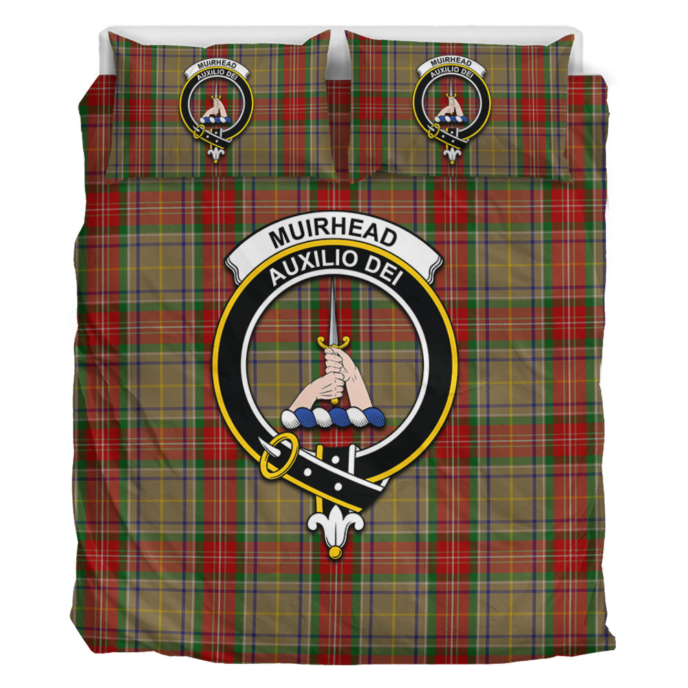 Muirhead Old Tartan Bedding Set with Family Crest - Tartan Vibes Clothing