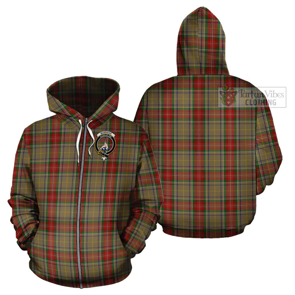 Muirhead Old Tartan Cotton Hoodie with Family Crest Zip Hoodie - Tartan Vibes Clothing