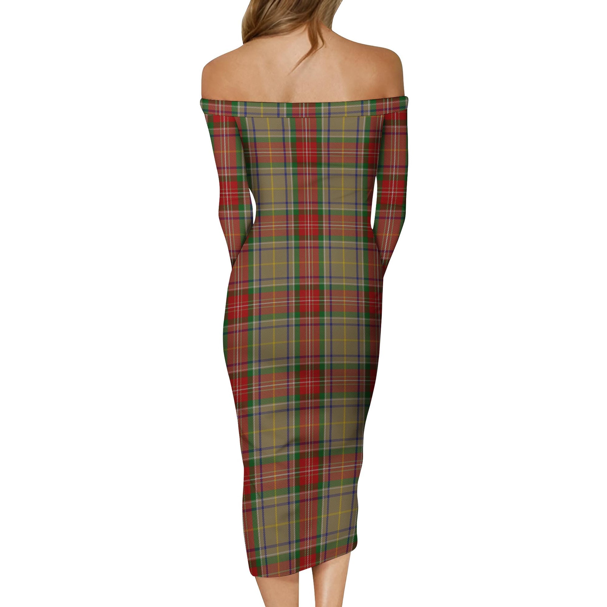 Muirhead Old Tartan Off Shoulder Lady Dress - Tartanvibesclothing