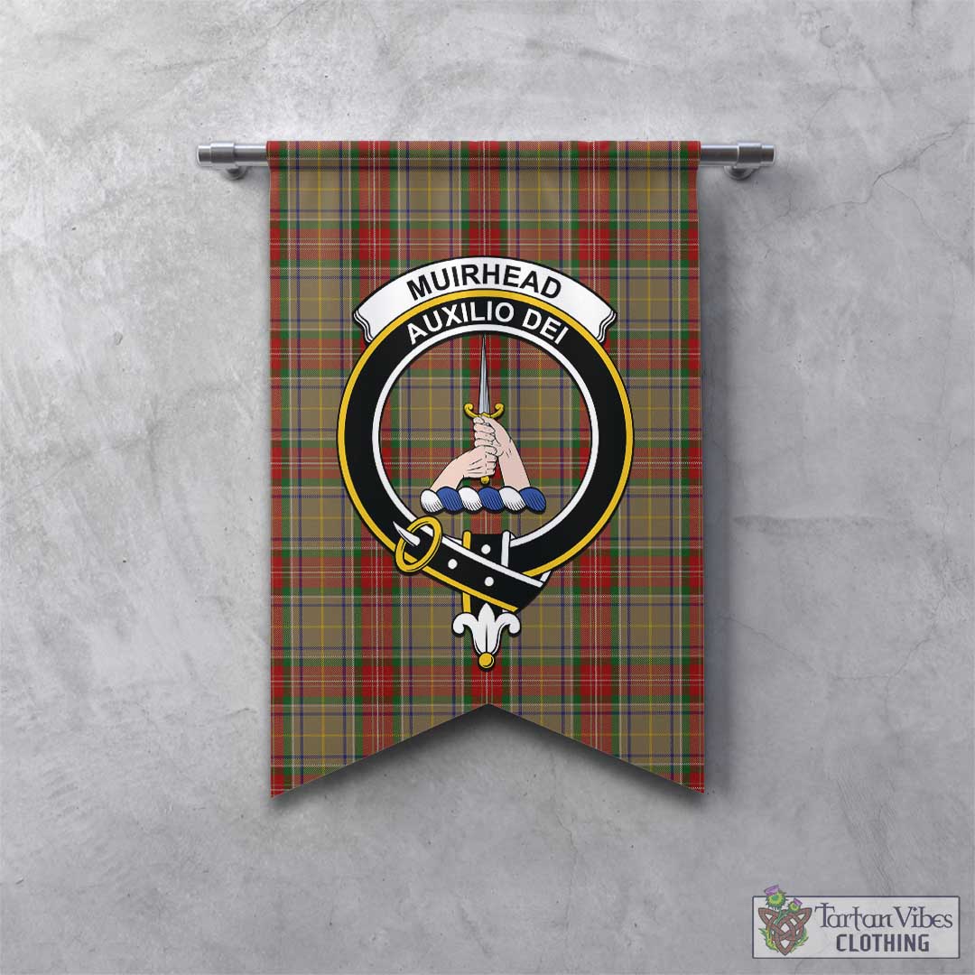 Tartan Vibes Clothing Muirhead Old Tartan Gonfalon, Tartan Banner with Family Crest