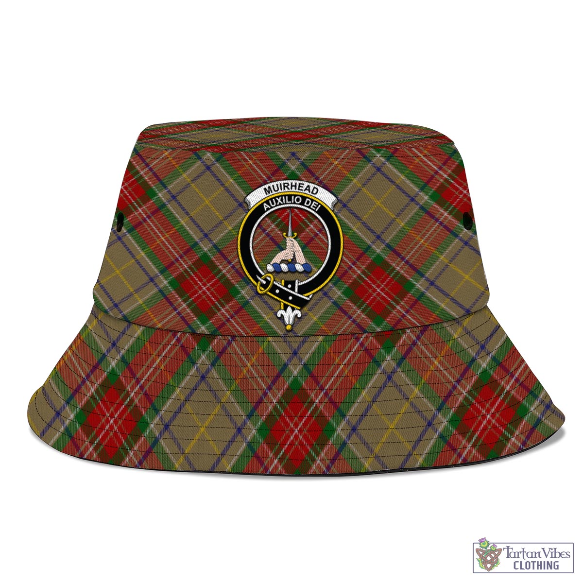 Tartan Vibes Clothing Muirhead Old Tartan Bucket Hat with Family Crest