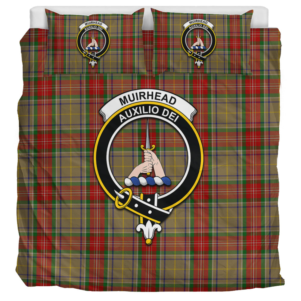 Muirhead Old Tartan Bedding Set with Family Crest UK Bedding Set UK Super King 104*94 inch - Tartan Vibes Clothing