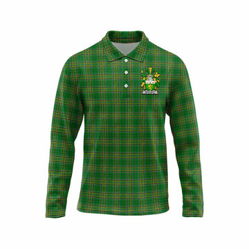 Mullady Irish Clan Tartan Long Sleeve Polo Shirt with Coat of Arms