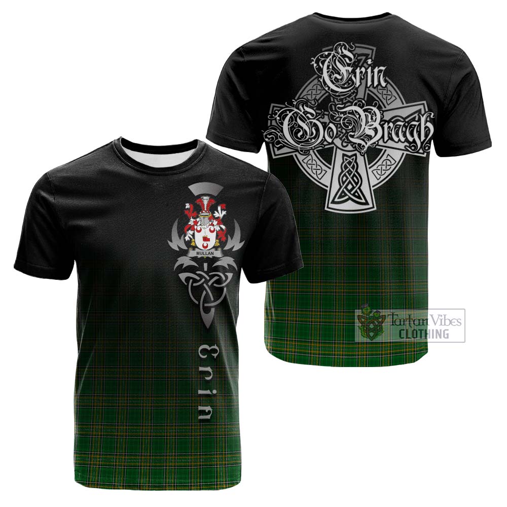 Mullan Irish Clan Cotton T-shirt with Coat of Arms Erin Go Bragh Celtic Inspired - Tartan Vibes Clothing