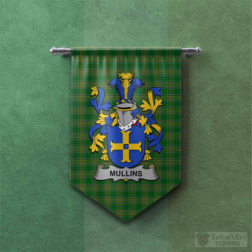 Mullins Irish Clan Tartan Gonfalon, Tartan Banner with Coat of Arms Chevron - Tartan Vibes Clothing