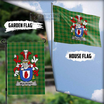 Mulrony Irish Clan Tartan Flag with Coat of Arms