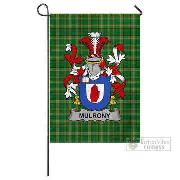 Mulrony Irish Clan Tartan Flag with Coat of Arms