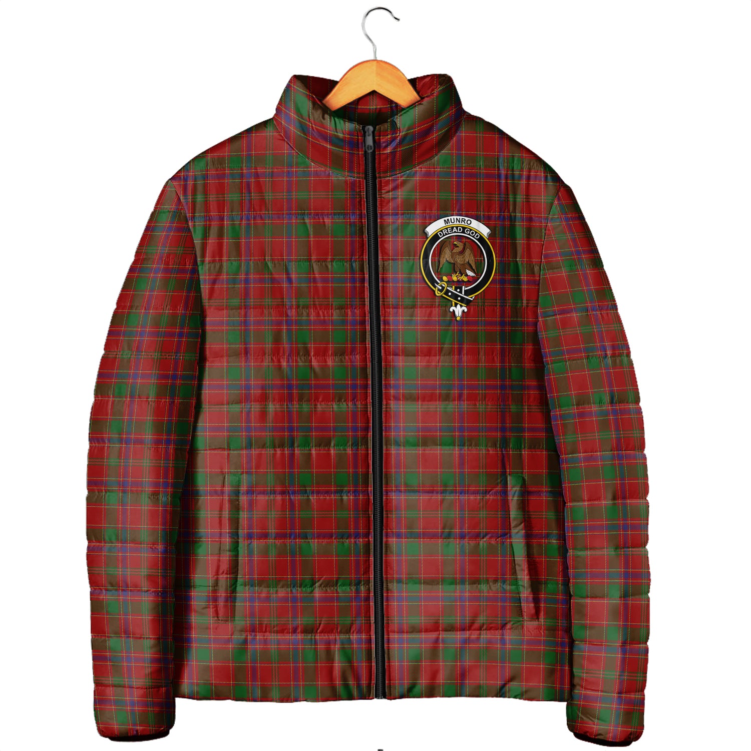 Munro (Monroe) Tartan Padded Jacket with Family Crest Men's Padded Jacket - Tartan Vibes Clothing