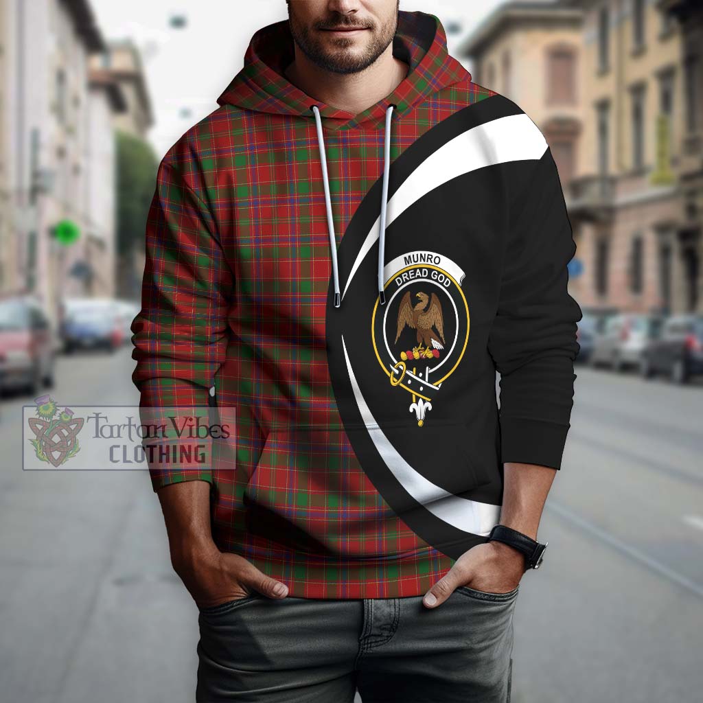 Tartan Vibes Clothing Munro Tartan Hoodie with Family Crest Circle Style