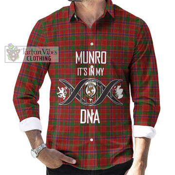 Munro (Monroe) Tartan Long Sleeve Button Shirt with Family Crest DNA In Me Style