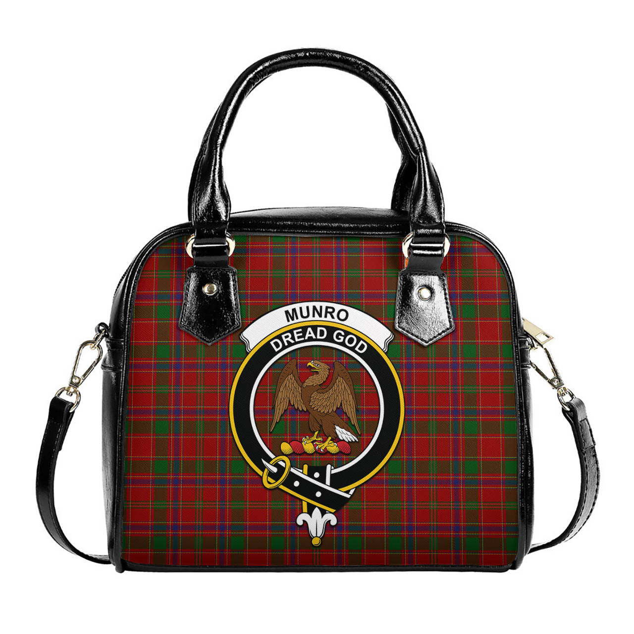 Munro Tartan Shoulder Handbags with Family Crest One Size 6*25*22 cm - Tartanvibesclothing