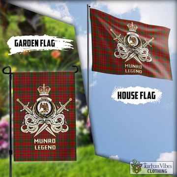 Munro (Monroe) Tartan Flag with Clan Crest and the Golden Sword of Courageous Legacy