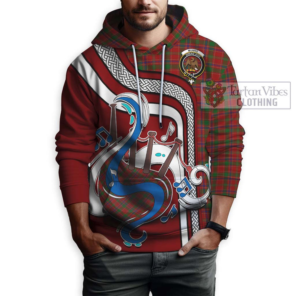 Munro (Monroe) Tartan Hoodie with Epic Bagpipe Style Zip Hoodie - Tartanvibesclothing Shop