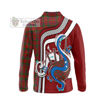 Munro (Monroe) Tartan Long Sleeve Polo Shirt with Epic Bagpipe Style