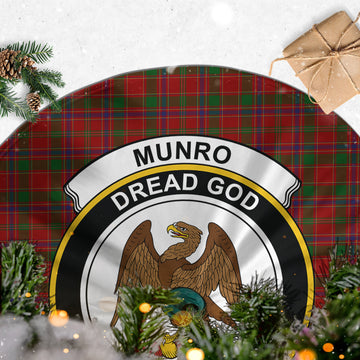 Munro (Monroe) Tartan Christmas Tree Skirt with Family Crest