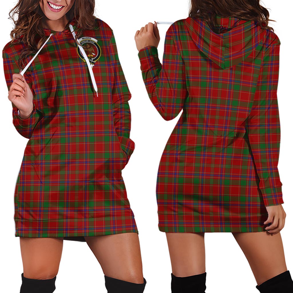 Munro (Monroe) Tartan Hoodie Dress with Family Crest - Tartan Vibes Clothing