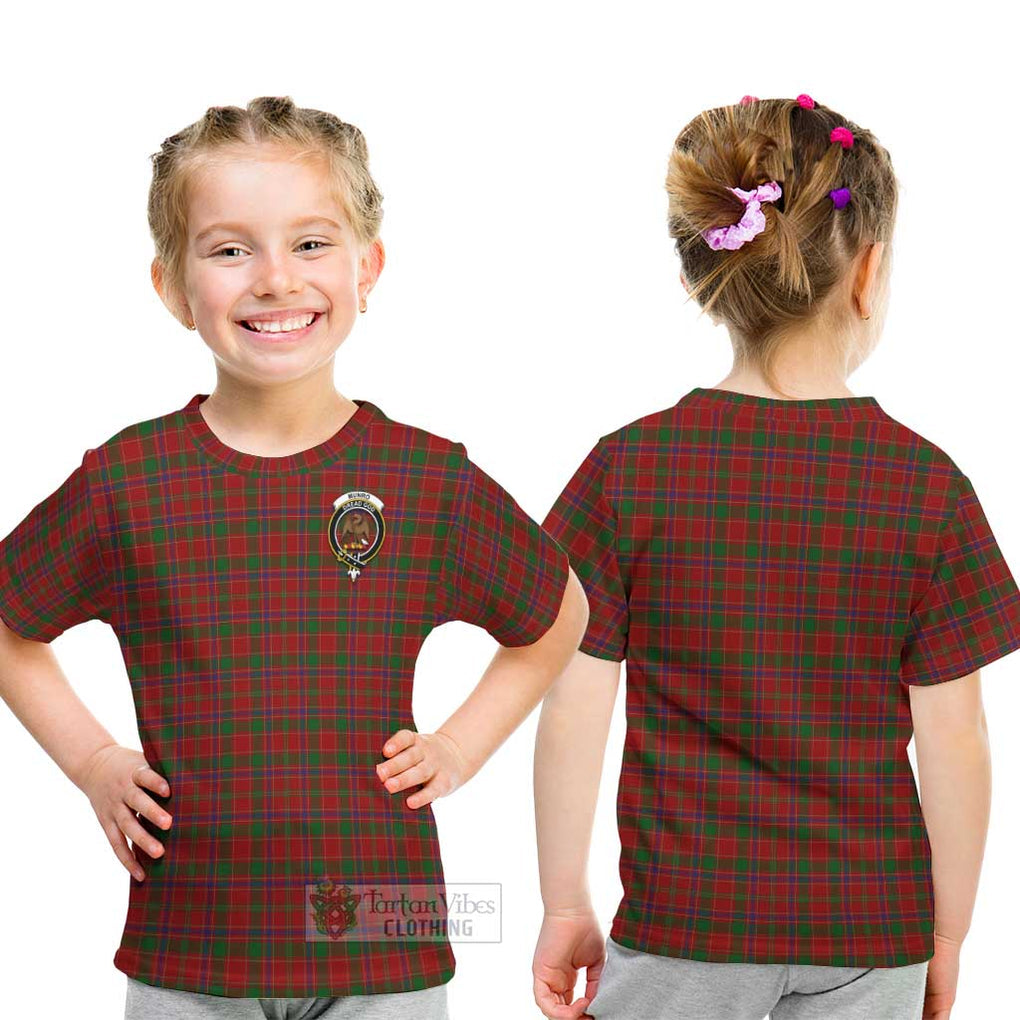 Munro (Monroe) Tartan Kid T-Shirt with Family Crest - Tartan Vibes Clothing