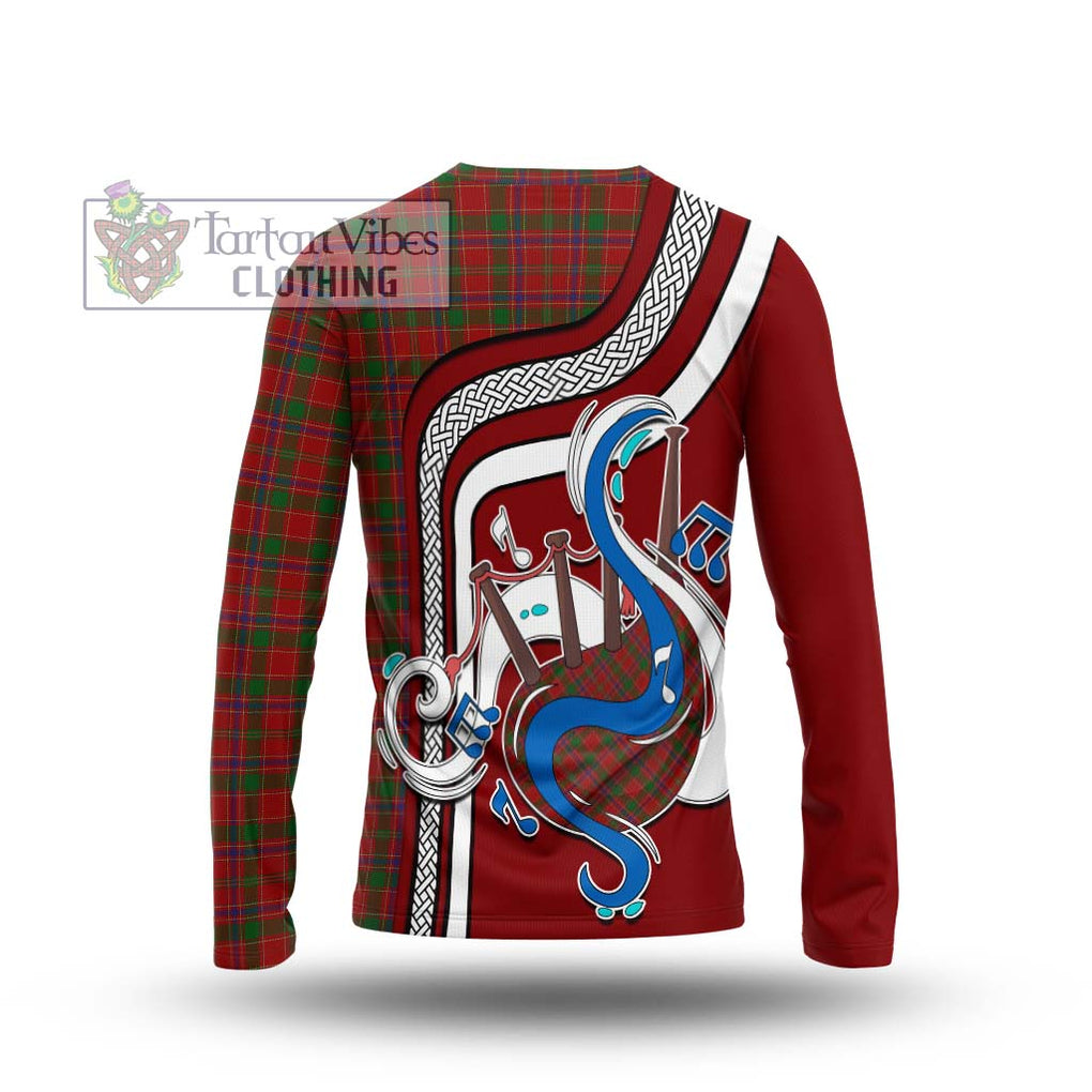 Tartan Vibes Clothing Munro Tartan Long Sleeve T-Shirt with Epic Bagpipe Style