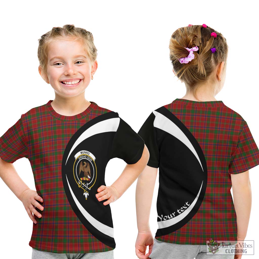 Munro (Monroe) Tartan Kid T-Shirt with Family Crest Circle Style - Tartan Vibes Clothing